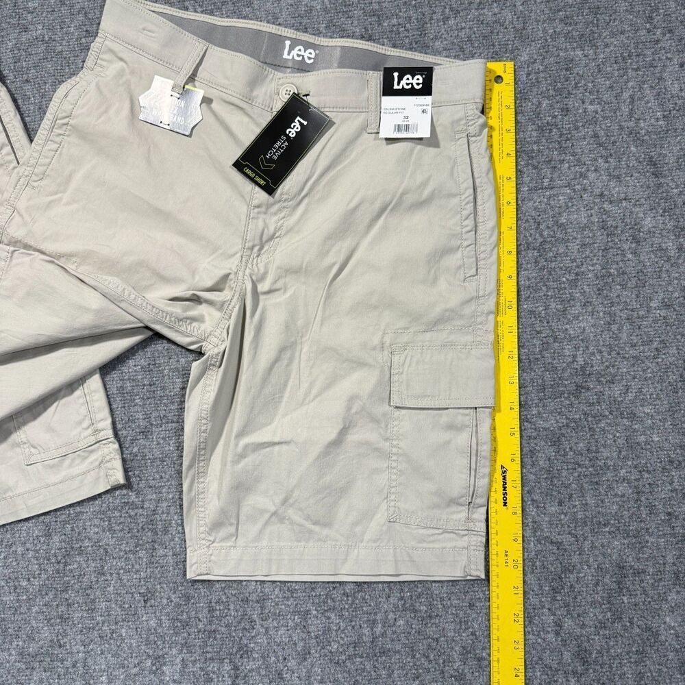 Lee Cargo Shorts Mens 32 Beige Khaki Active Stretch Motion Flex - Picture 8 of 10